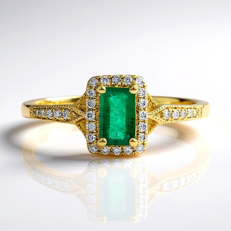 Anello in oro con Smeraldo Zambia AAA (CIRARI)