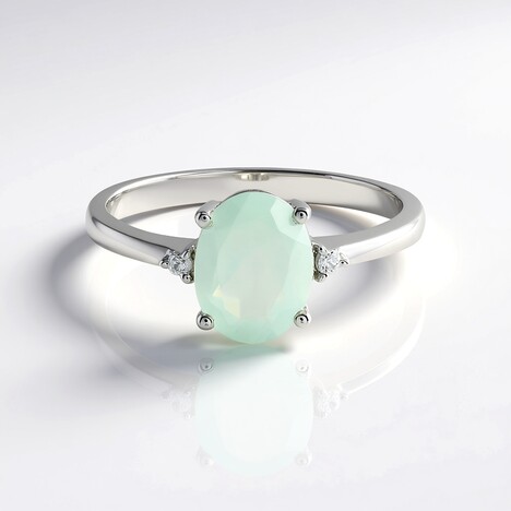 Anello in argento con Calcedonio Acqua