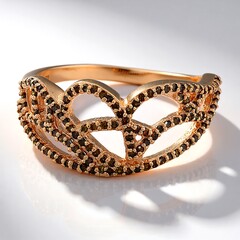 Anello placcato in oro con Diamante Fancy