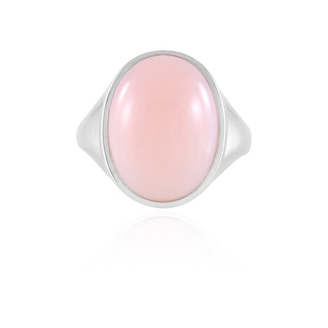 Pinkfarbener Opal-Silberring