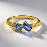 Anello in argento con Zaffiro Ceylon Blu (non riscaldato)