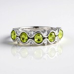 Anello in argento con Vesuvianite