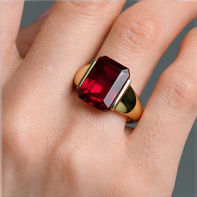 Gouden ring met een Madagaskar Robijn (de Melo Gold)