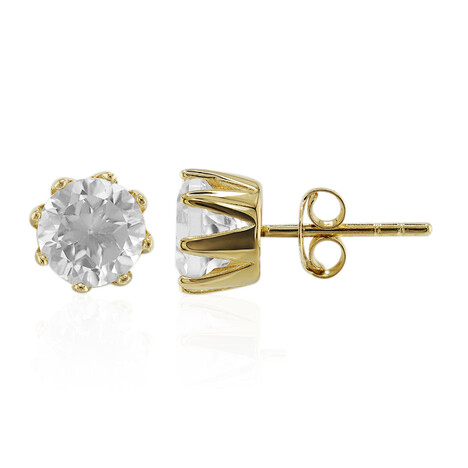 Weißer Topas-Silberohrringe