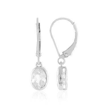 Pendientes en plata con Topacio blanco