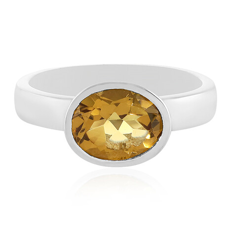 Anello in argento con Quarzo Champagne