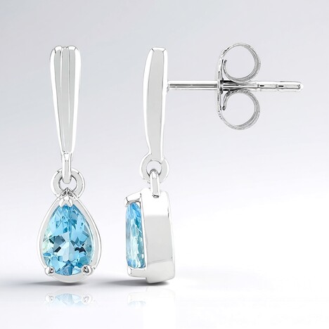 Orecchini in argento con Acquamarina Santa Maria
