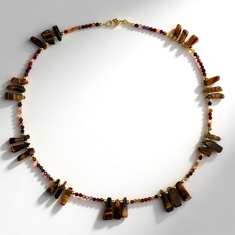 Collana in argento con Occhio di Tigre (Riya)