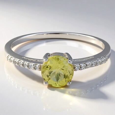 Anello in argento con Apatite Lemon