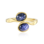 Blauer Stern-Saphir-Silberring