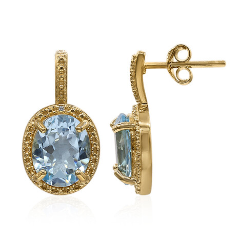 Himmelblauer Topas-Silberohrringe