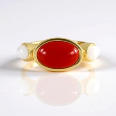 Anello in argento con Corniola (KM by Juwelo)