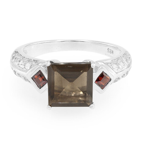 Anello in argento con Quarzo Fumè