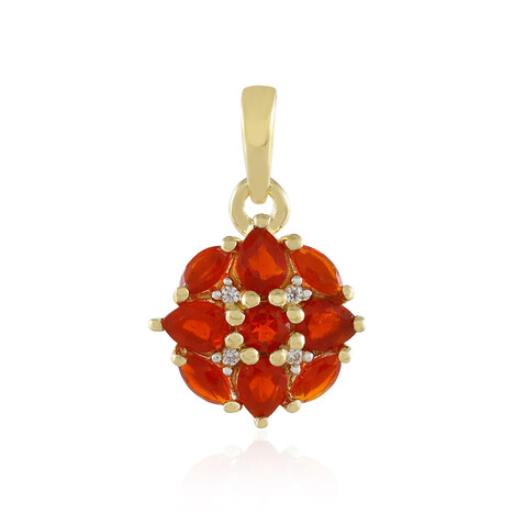 Mexican Fire Opal Silver Pendant