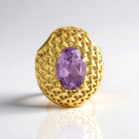 Ciondolo in argento con Ametista Rose de France (MONOSONO COLLECTION)