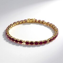 Bracciale in oro con Rubino Mozambico AAA