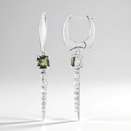 Boucles d'oreilles en argent et Moldavite