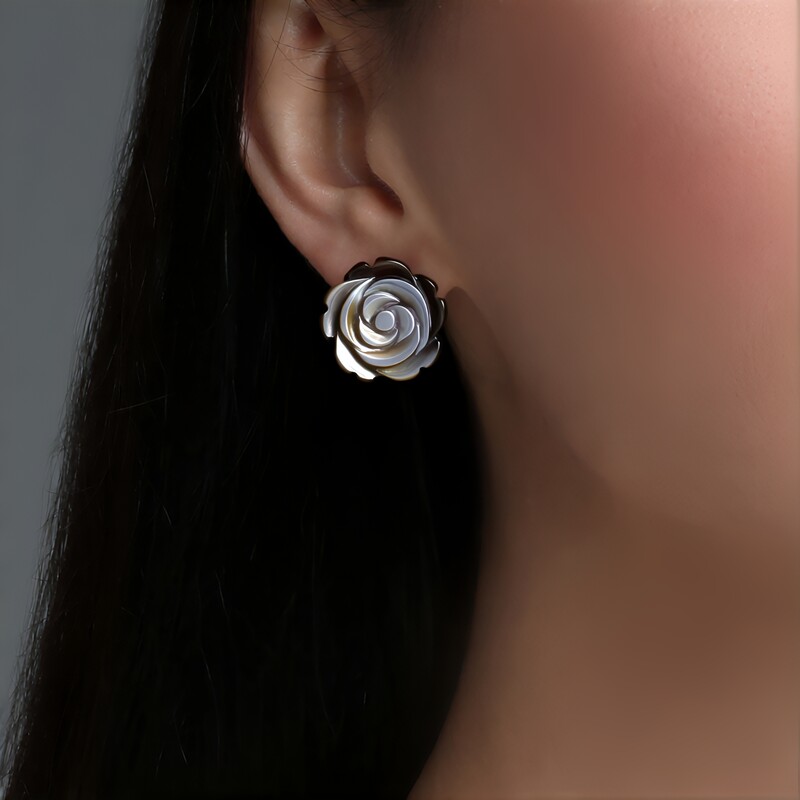 14K Mother of Pearl Gold Earrings