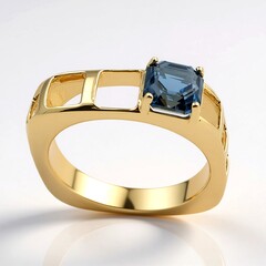 Anello in oro con Topazio Blu Londra (de Melo Gold)