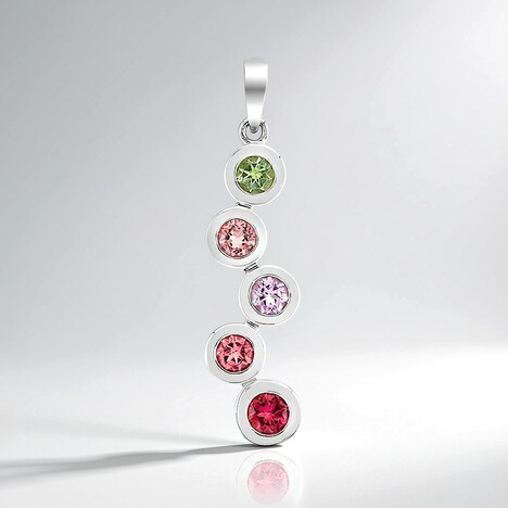 Ciondolo in argento con Tormalina Rosa Brasiliana (Pallanova)