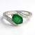 Anello placcato in platino con Smeraldo Bahia