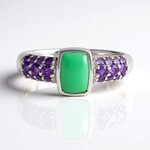 Anello in argento con Crisoprasio (KM by Juwelo)