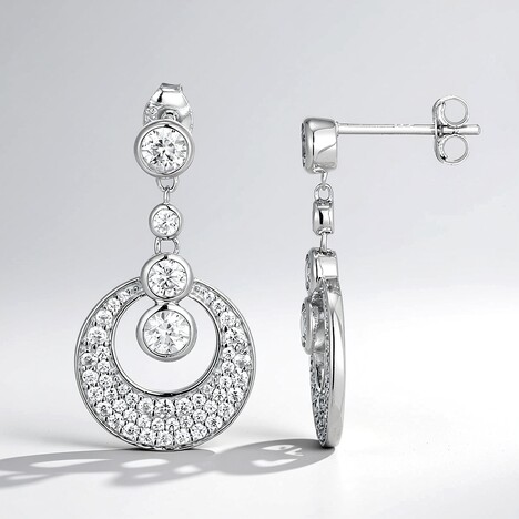 Orecchini in argento con Zircone (Adela Silber)