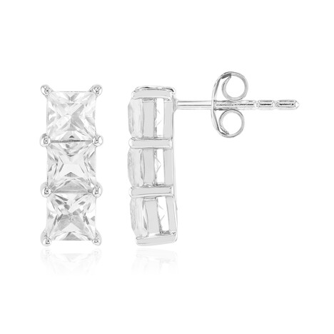 Weißer Topas-Silberohrringe