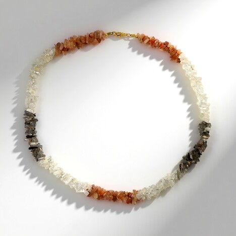 Collana in argento con Pietra di Luna Arancione