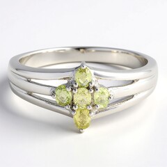 Anello placcato in platino con Tormalina Cuprian