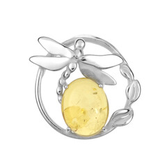 Ciondolo in argento con Ambra Baltica Limone (dagen)