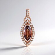 Pendentif en argent et Zircon rose (Adela Silber)
