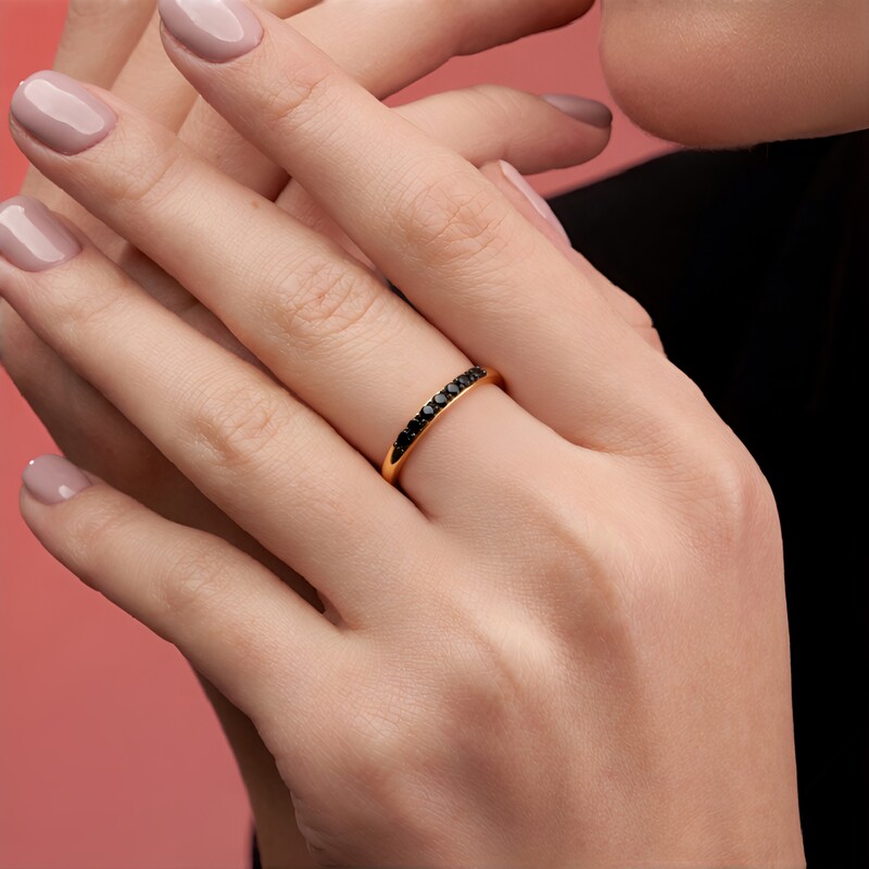 Bague en argent et Diamant noir