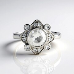 Anello in argento con Topazio Bianco