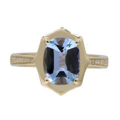 AAA-Brasilianischer Aquamarin-Goldring