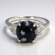 Anillo en plata con Obsidiana Copo de Nieve