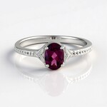 Magenta Garnet Silver Ring