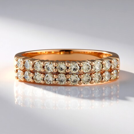 Anello in oro con Diamante Champagne SI2