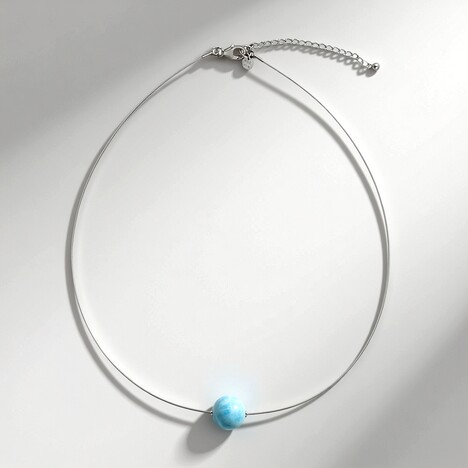 Collier en argent et Larimar