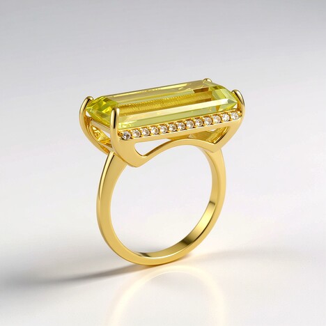 Anello in argento con Quarzo Limone