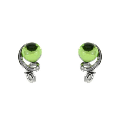 Boucles d'oreilles en argent et Ambre verte de Colombie (dagen)
