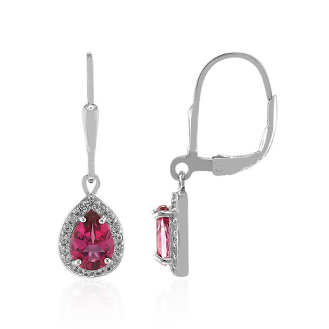 Pendientes en plata con Topacio rosa