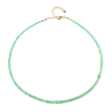 Zilveren halsketting met Russische smaragden