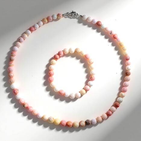 Parure in argento con Opale Rosa