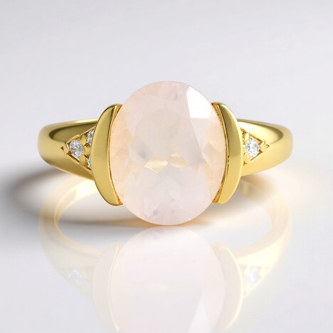 Anello in argento con Quarzo Rosa
