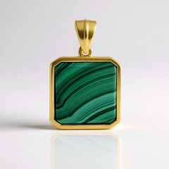 Ciondolo in argento con Malachite (Adela Silber)
