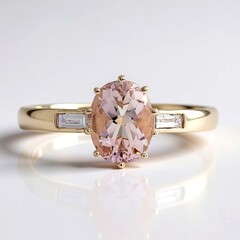 Anello in oro con Morganite AAA