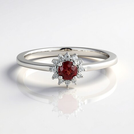 Anello in argento con Zircone Mogano