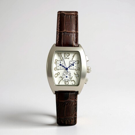 Orologio con cinturino in pelle con Tsavorite