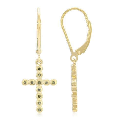 Boucles d'oreilles en argent et Diamant fantaisie